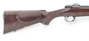 7 x 57 left handed custom rifle with skeleton butt plate