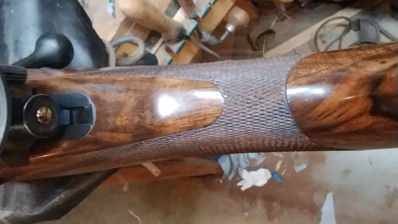 9.3 x 62 Custom Rifle Skeleton Grip Cap Checkered