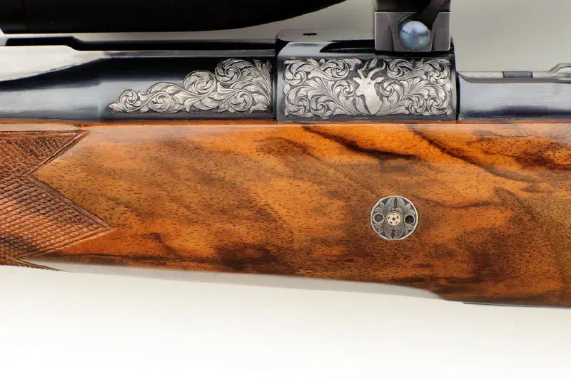 Todd Ramirez 30.06 Leopard & Plains Game Rifle with Engraved Custom Crossbolts