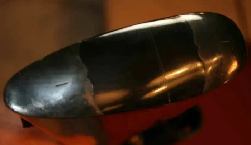 Heel made from horn and metal