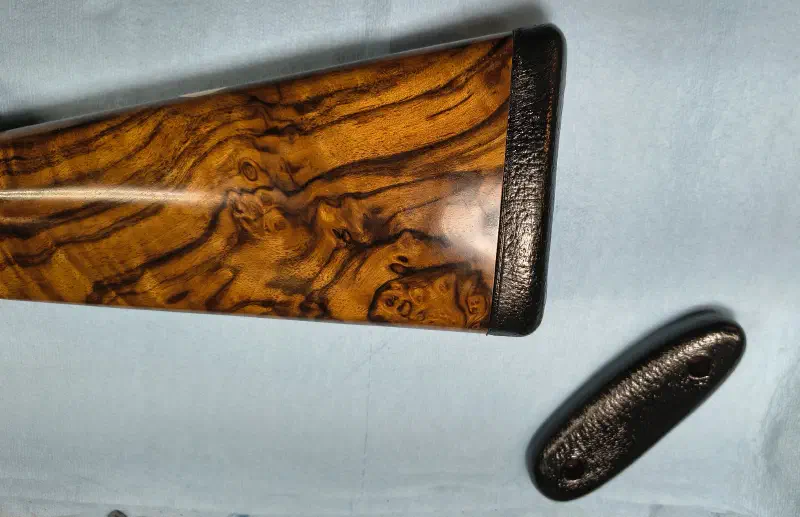 leather wrapped pad with finish and plugs